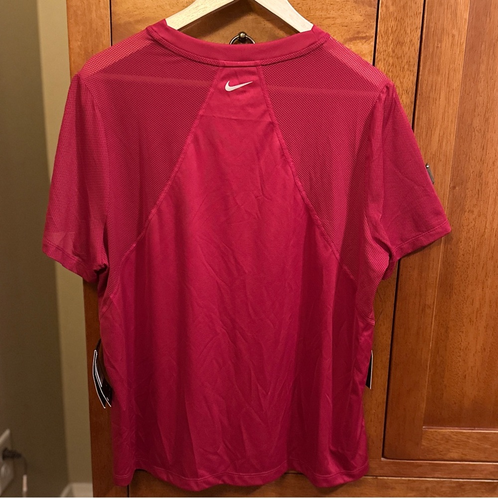 Nike Dri-FIT Running Short Sleeve Top Crimson Red 1X NWT - Picture 3 of 11